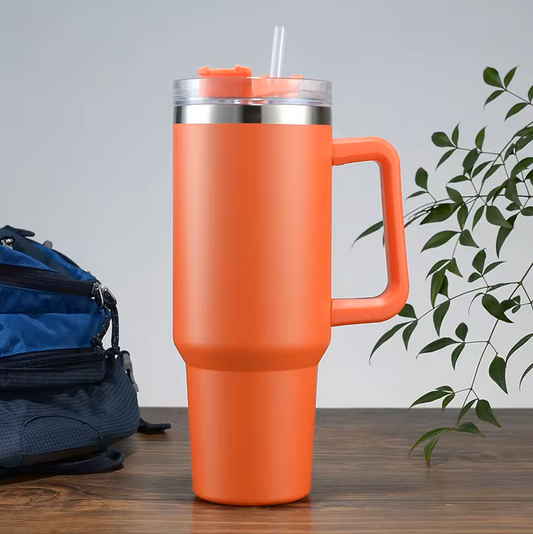 NEW Stainless Steel Water Bottle Travel Mug Iced Coffee Cup for Hot and Cold Beverages 40 OZ, Orange