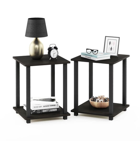 Simplistic End Table, Set of 2, Nightstand, Side Table with Storage Shelf for Living Room, Bedroom