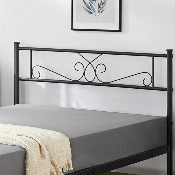 Premium Twin Size Bed Frame W/ Headboard & Footboard, Noiseless Metal Slats, No Boxspring Needed