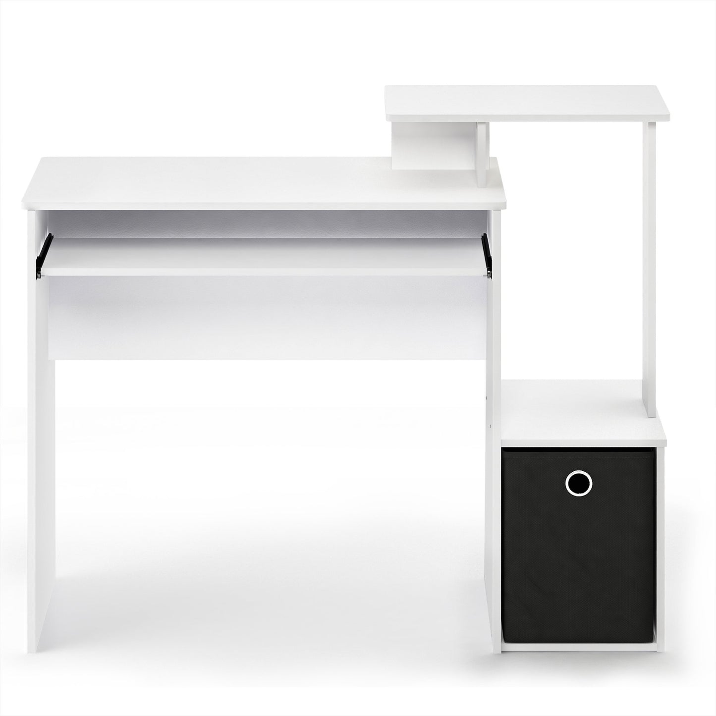 Modern Computer PC Desk With Keyboard Tray + Printer Shelf +Bin, Home Office PC Workstation, Chic