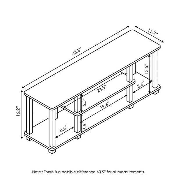 Streamlined Style Modern 43.8'' Media Console TV Stand with Square Tube Up for SALE!! NEW