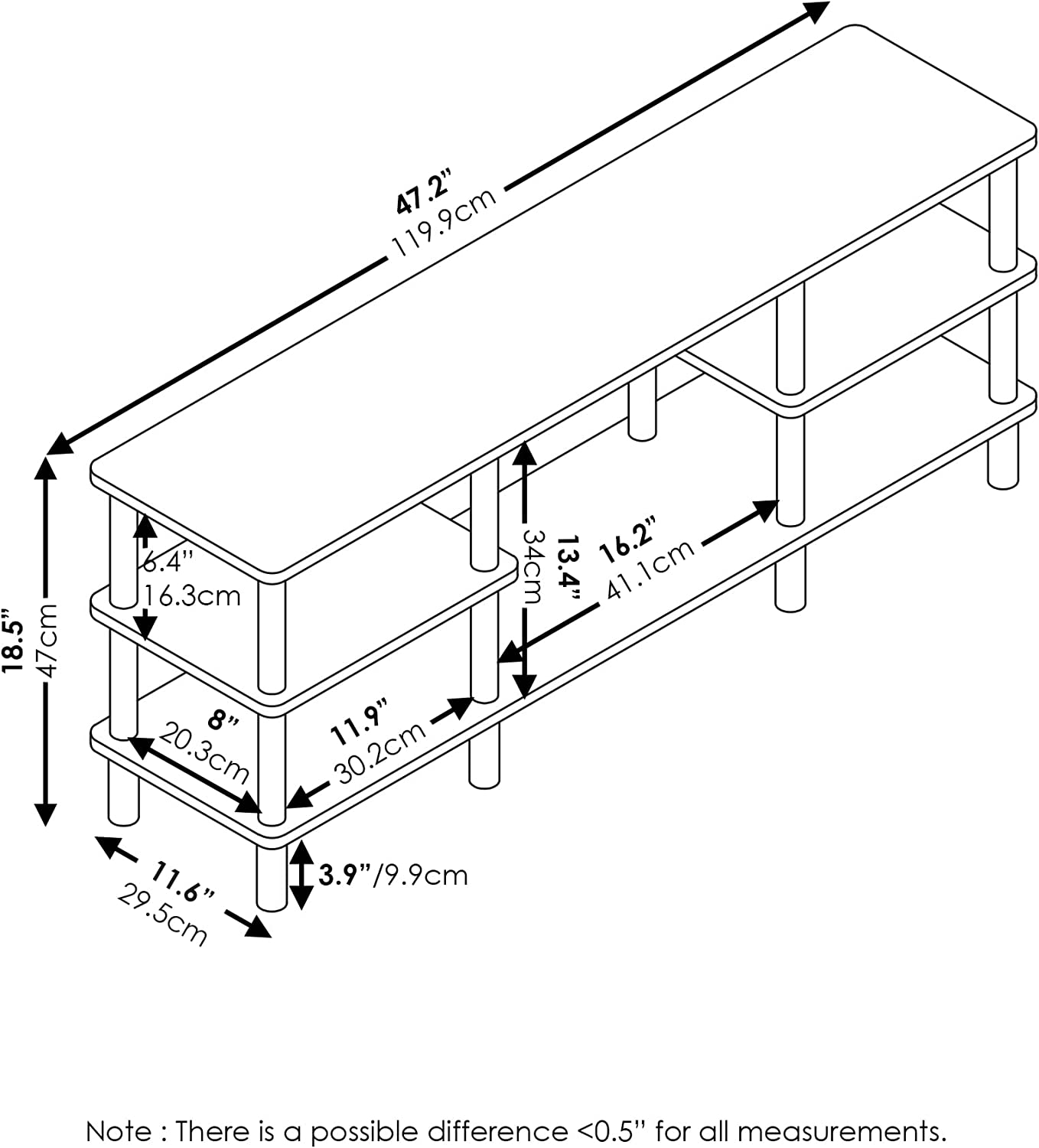 Simple Stylish TV Media Console Television Entertainment Stands Cabinet Table Shelf for 55" TVs