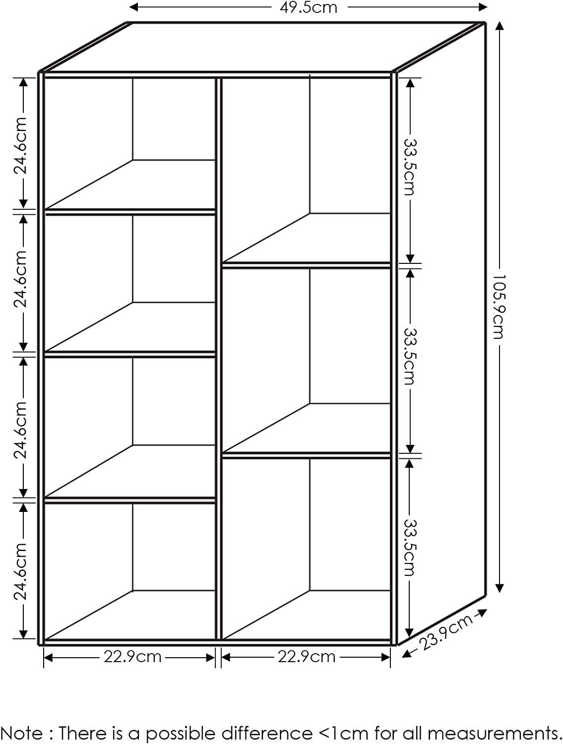 Super Cute 7-Cube Reversible Bookcase or Bookshelf, Versatile Home Office Storage Cabinet, White